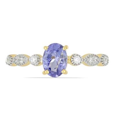 BUY REAL TANZANITE GEMSTONE CLASSIC RING IN STERLING SILVER